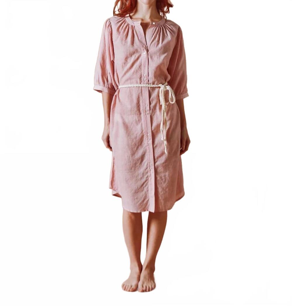 NEW EMILE & IDA kadhi midi shirt dress in pink